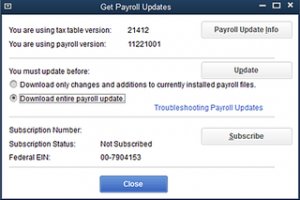 Manually download QuickBooks Payroll update